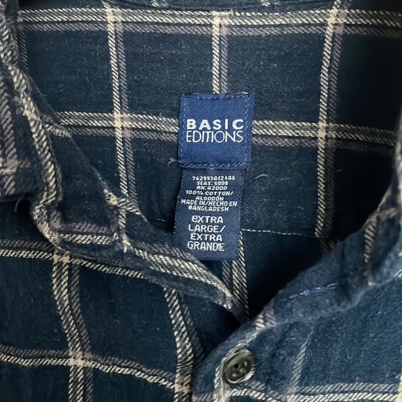 Vintage Navy Blue Flannel Shirt - Picture 3 of 5